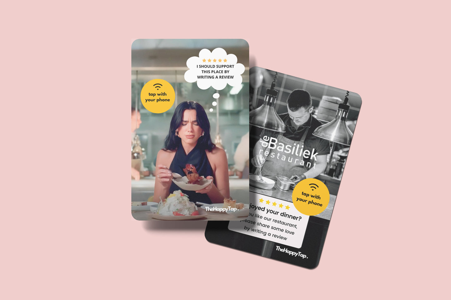 Gepersonaliseerde Happy Tap Pas met eigen ontwerp